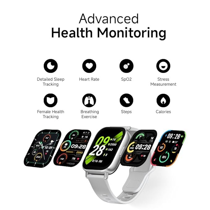 Redmi Watch 5 Active BT Calling with 3mic ENC|2" HD Screen|HyperOS connectivity|Metal body|18 days of Battery Life|200+ Watch Faces|IPX8 rating|140+ Sports Modes|Heart Rate,Period Cycle Monitor|Silver - Image 3