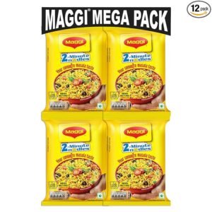MAGGI 2-Minute Instant Noodles,Masala Noodles With Goodness Of Iron,Made With Choicest Quality Spices,Favourite Masala Taste, 840g Pouch (Pack of 12, 70 g each)